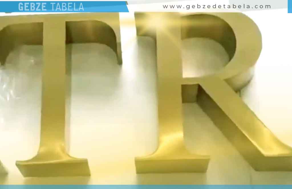 Gold Paslanmaz Krom Kutu Harf