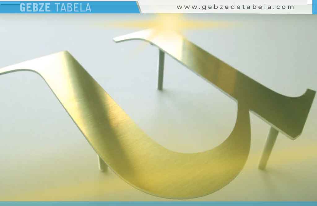 Gold Paslanmaz Krom Kutu Harf