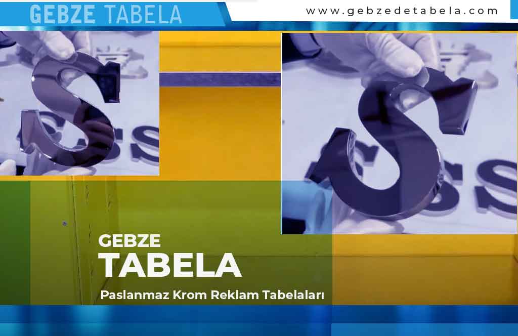 Paslanmaz Krom Reklam Tabelaları