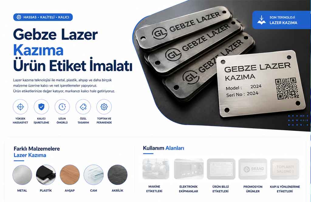Gebze Lazer Kazıma Ürün Etiket İmalatı